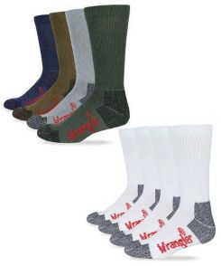 Wrangler Riggs Workwear Ultra-Dri Crew Boot Socks 4 Pair Pack