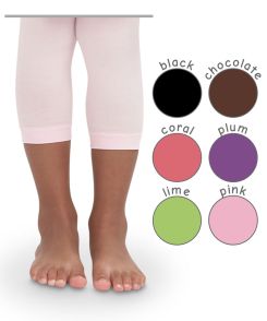 Pima Cotton Solid Color Crop Tights 1 Pair