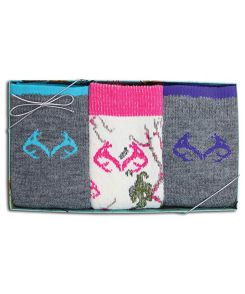 Realtree Gift Box Snow Camo Merino Wool Boot Socks 3 Pair Pack