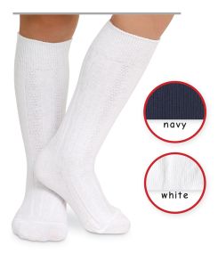 Jefferies Socks School Uniform Cotton Cable Knee High Socks 1 Pair